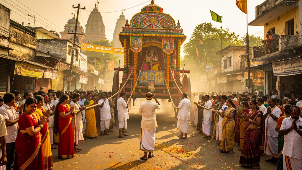 Famous Rath Yatra wooden chariot procession in Baripada