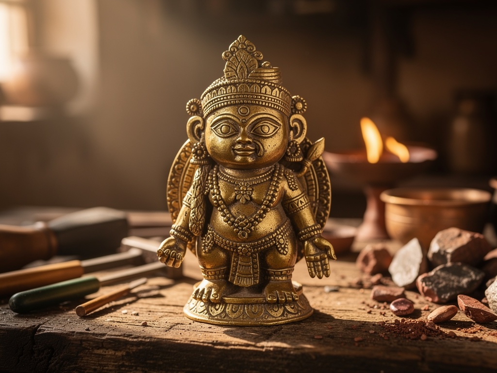 Dokra metalwork crafted figurine from Mayurbhanj artisans