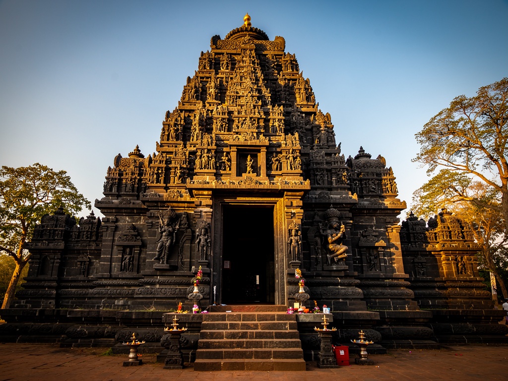 Kichakeswari Temple at Khiching &mdash; striking black-stone architecture